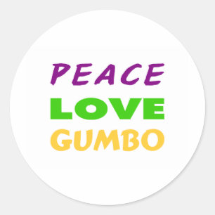 PEACE LOVE GUMBO RONDE STICKER