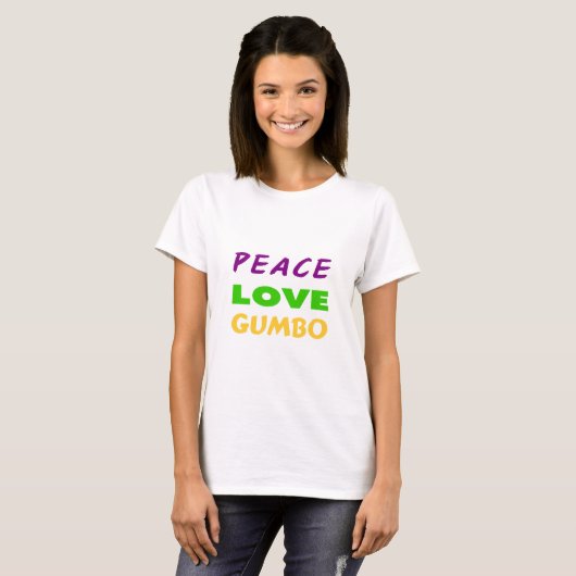 PEACE LOVE GUMBO T-SHIRT (Voorkant volledig)