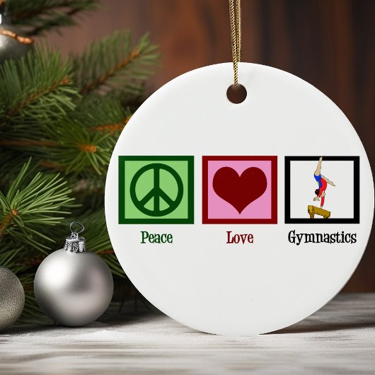 Peace Love Gymnastics Beauful Gymnast-kerstmis Keramisch Ornament