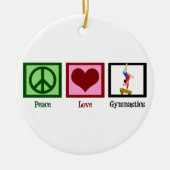 Peace Love Gymnastics Beauful Gymnast-kerstmis Keramisch Ornament (Voorkant)