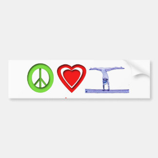Peace Love Gymnastics Bumpersticker