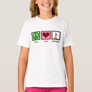 Peace Love Gymnastics Cute Kinder T-shirt