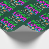 Peace Love Gymnastics Cute Personalized Gymnast Cadeaupapier (Hoek)
