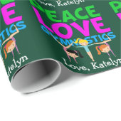 Peace Love Gymnastics Cute Personalized Gymnast Cadeaupapier (Rol Hoek)