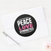 Peace Love Gymnastics Gymnastics Ronde Sticker (Envelop)