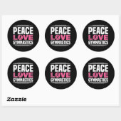 Peace Love Gymnastics Gymnastics Ronde Sticker (Vel)