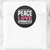 Peace Love Gymnastics Gymnastics Ronde Sticker (Tas)
