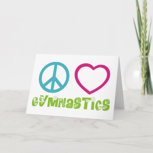 Peace Love Gymnastics Kaart (Voorkant)