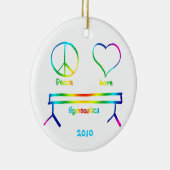 Peace Love Gymnastics Keramisch Ornament (Rechts)