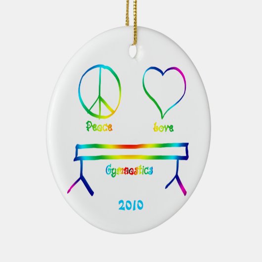 Peace Love Gymnastics Keramisch Ornament (Rechts)