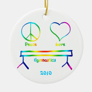 Peace Love Gymnastics Keramisch Ornament
