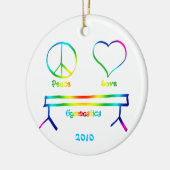Peace Love Gymnastics Keramisch Ornament (Links)