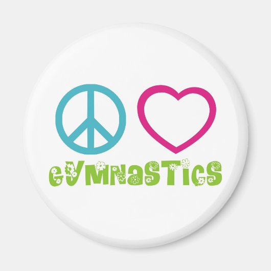 Peace Love Gymnastics Magneet (Voorkant)