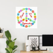 Peace Love Gymnastics Poster (Thuiskantoor)