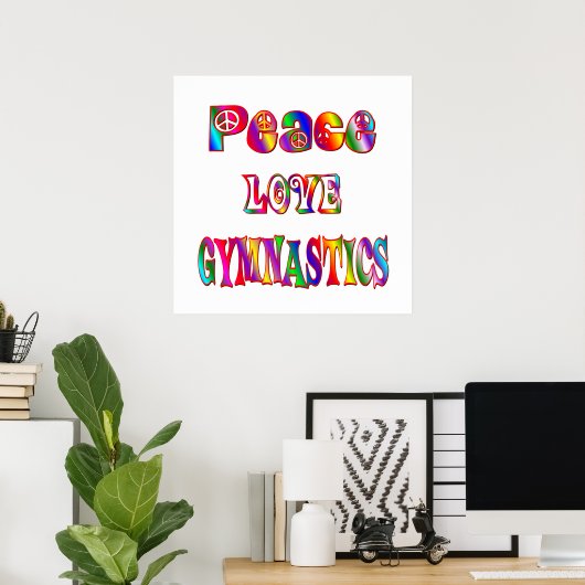 Peace Love Gymnastics Poster (Thuiskantoor)