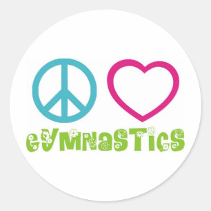 Peace Love Gymnastics Ronde Sticker