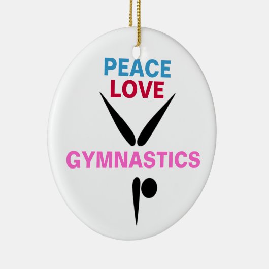 Peace Love Gymnastics Round Ornament (Rechts)