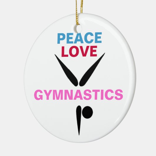 Peace Love Gymnastics Round Ornament (Links)