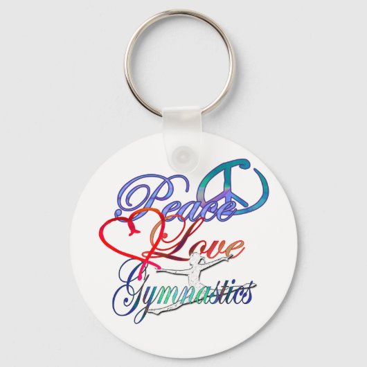Peace, Love, Gymnastics Sleutelhanger (Voorkant)