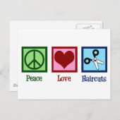 Peace Love Haircuts Briefkaart (Voorkant / Achterkant)