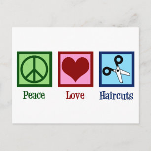 Peace Love Haircuts Briefkaart