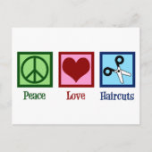Peace Love Haircuts Briefkaart (Voorkant)