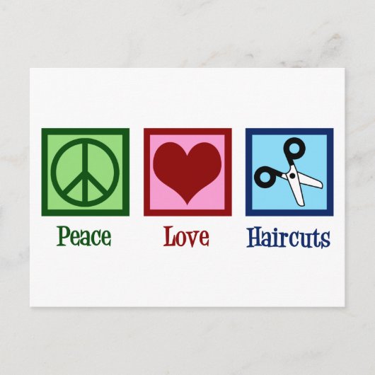Peace Love Haircuts Briefkaart (Voorkant)
