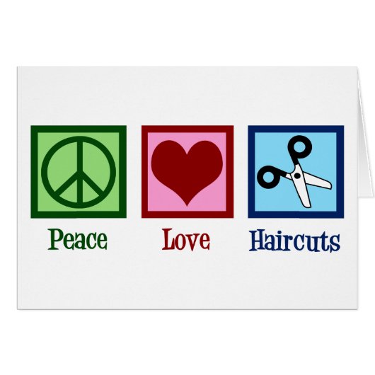 Peace Love Haircuts Hair Salon Holiday Card (Voorkant Horizontaal)