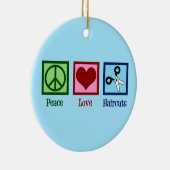 Peace Love Haircuts Keramisch Ornament (Rechts)