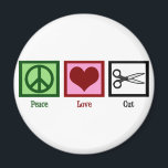 Peace Love Haircuts Magneet<br><div class="desc">Ik ben een meester in haarstileren. Bovenaan mijn klas in schoonheidsschool en de beste in de salon.</div>