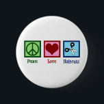 Peace Love Haircuts Ronde Button 5,7 Cm<br><div class="desc">PEACE LOVE HAIRCUTS cadeau voor je favoriete haarstylist die haar snijdt in een schoonheidssalon na afstuderen van de cosmetologieschool. Dit coole kappersapparaat is uitgerust met een vredes-,  hart- en schaar-teken.</div>