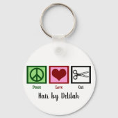 Peace Love Haircuts Sleutelhanger (Achterkant)