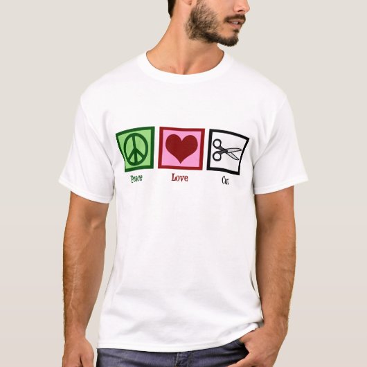 Peace Love Haircuts T-shirt (Voorkant)