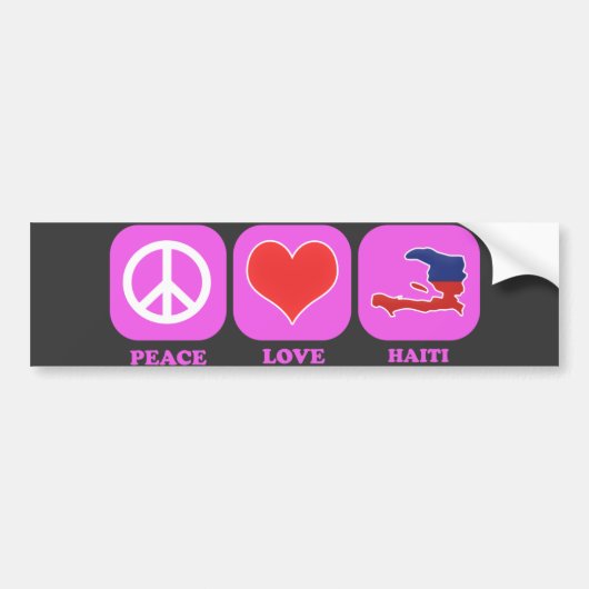 Peace Love Haiti Bumpersticker (Voorkant)