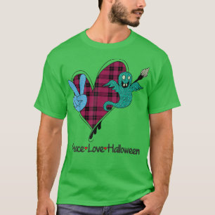Peace Love Halloween Boo Leopard Halloween Costume T-shirt