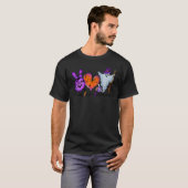 Peace Love Halloween Lazy Halloween Costume Cool P T-shirt (Voorkant volledig)
