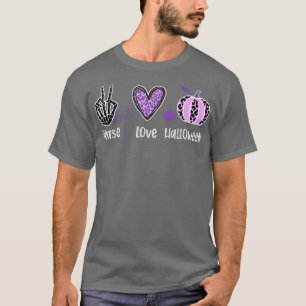Peace Love Halloween, paars T-shirt