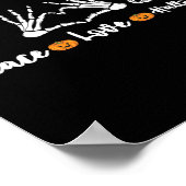 Peace Love Halloween Skeleton Hands Funny Hallowee Poster (Hoek)