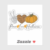 Peace Love Halloween Sticker (Vel)
