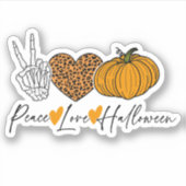 Peace Love Halloween Sticker (Voorkant)
