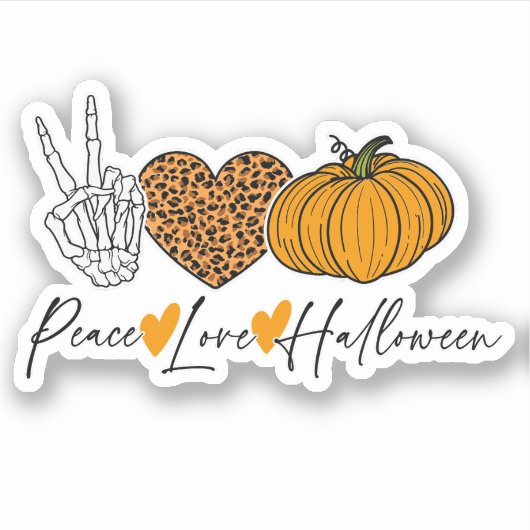 Peace Love Halloween Sticker (Voorkant)