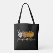 Peace Love Halloween Tote Bag (Achterkant)