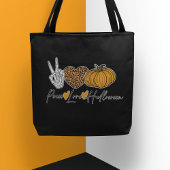 Peace Love Halloween Tote Bag