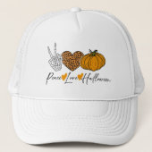 Peace Love Halloween Trucker Pet (Voorkant)