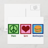 Peace Love Hamburgers Briefkaart (Voorkant / Achterkant)
