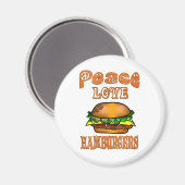 Peace Love Hamburgers Magneet (Voorkant / Achterkant)