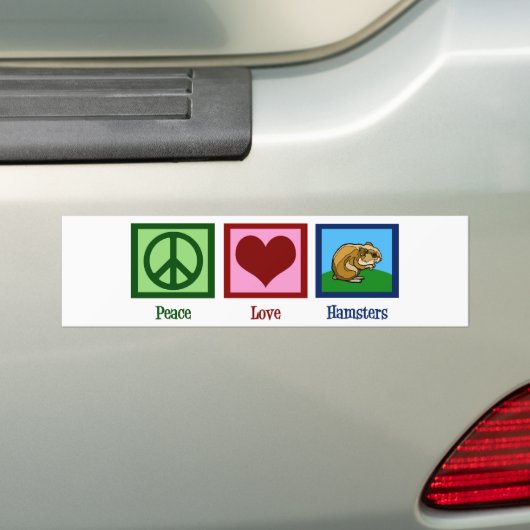 Peace Love Hamsters Bumpersticker (Op auto)