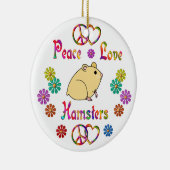 PEACE LOVE HAMSTERS KERAMISCH ORNAMENT (Rechts)
