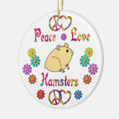 PEACE LOVE HAMSTERS KERAMISCH ORNAMENT (Links)
