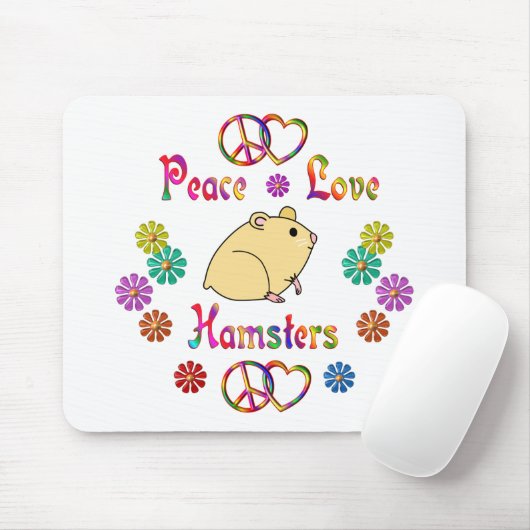 PEACE LOVE HAMSTERS MUISMAT (Met muis)